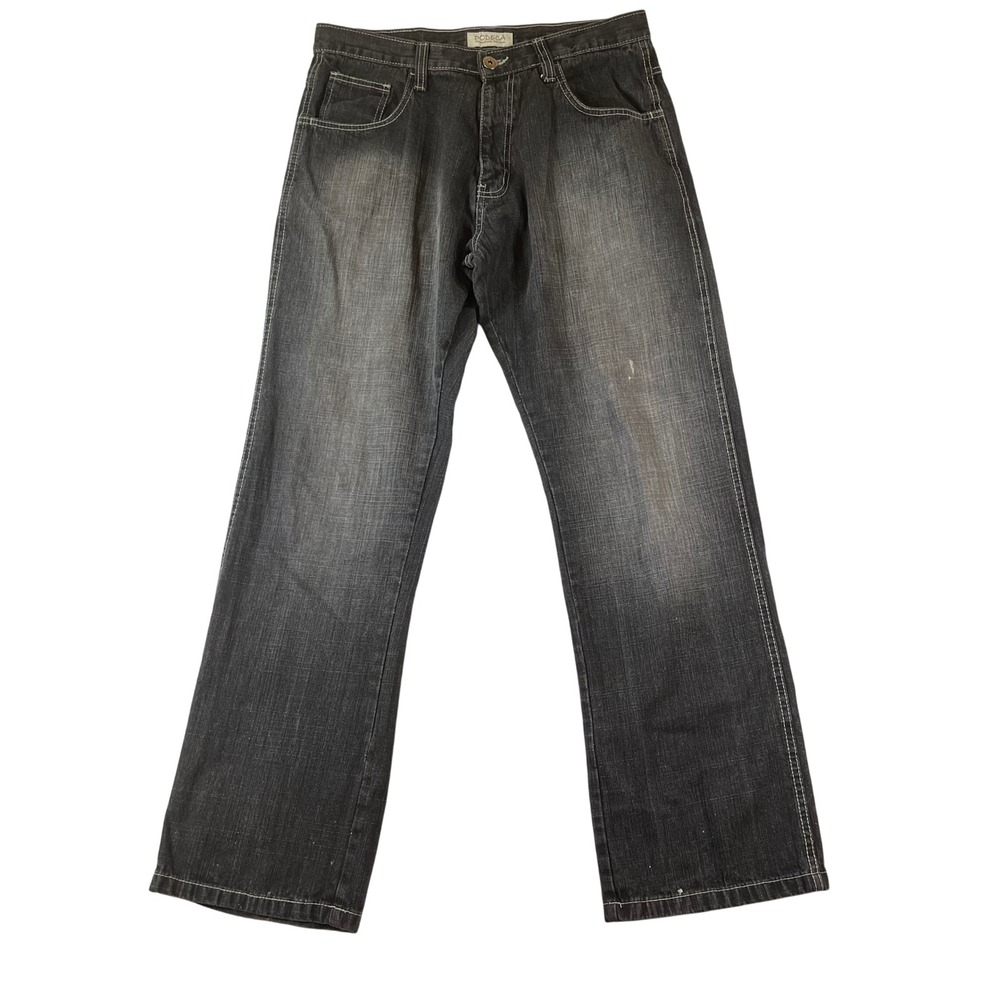 VTG Dodeca Premium Jeans Mens 34x34 Faded Black Contrast Stitch Relaxed Fit